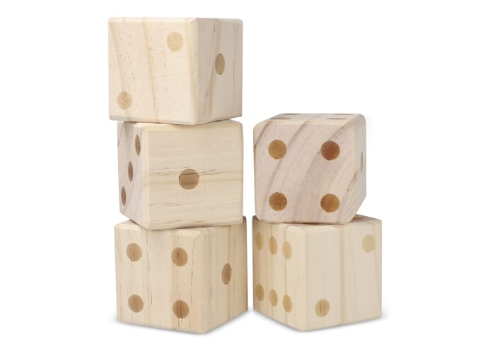 Dés géants en bois publicitaire avec tube de transport Bois / Bois